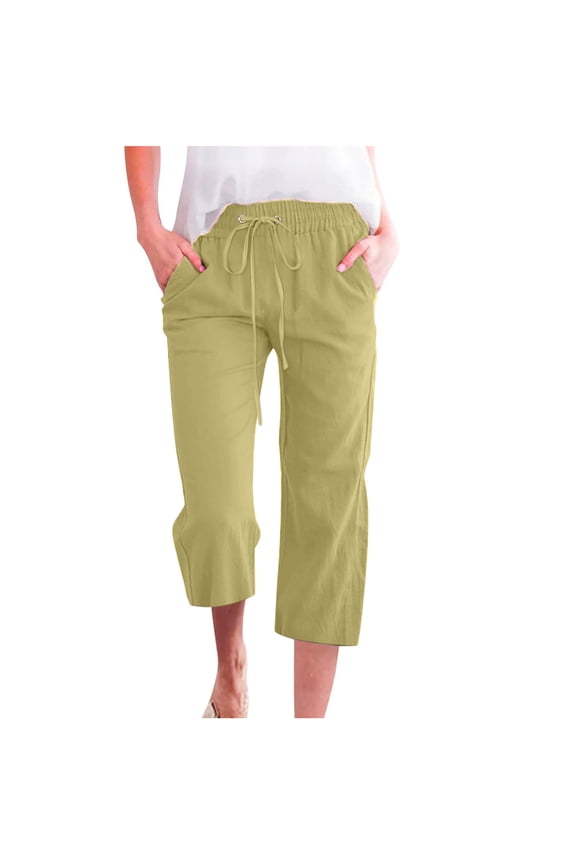 Spring Pants for Women 2024 Trendy,Women Linen Pants Summer Pants Casual Beach Pants Elastic Palazzo Pants Boho Flowy Pants