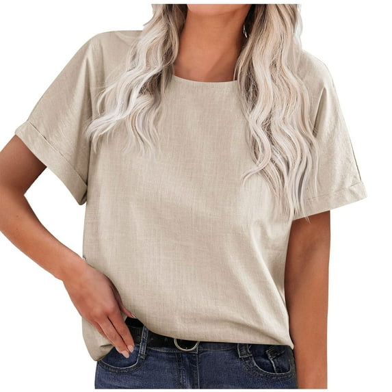 Young adult fashion Pohista Summer Tops for Women 2026 Trendy Fitted Women Blouses Elegant Casual Short Sleeve Tshirts Shirts Graphic Vintage Plus Size Graphic Tees Plus Size