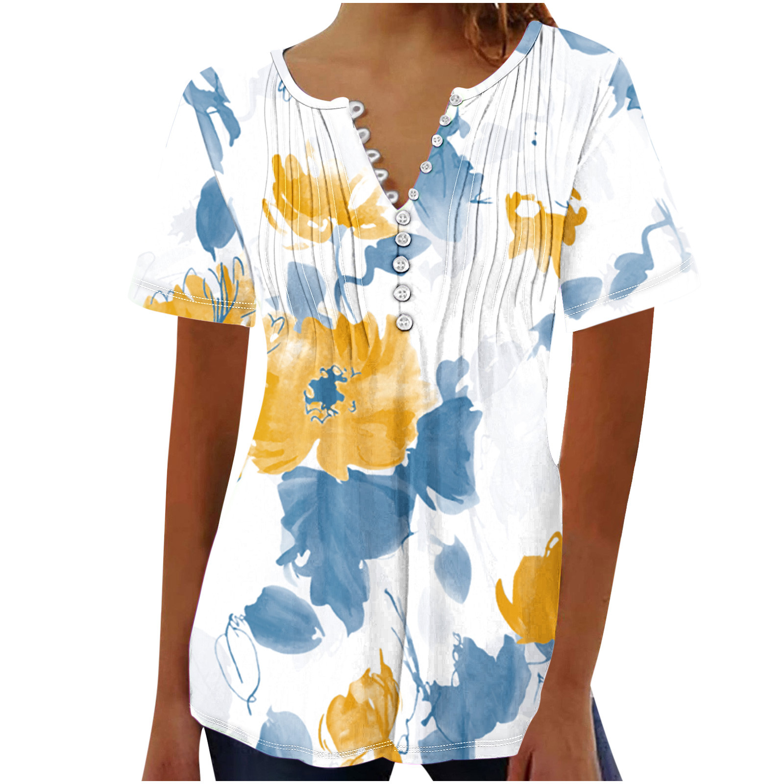 Onegirl Women Blouses Elegant Casual Floral Tunic Shirts to Wear with ...