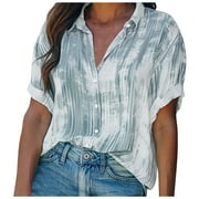 Onegirl Women Summer Tops Plus Womens Blouses Dressy Casual Plus Size Shirts for Women 4X-5X Yoga Tops Women Built In Bra Generic Womens Tops Hide Belly Clearance Deals