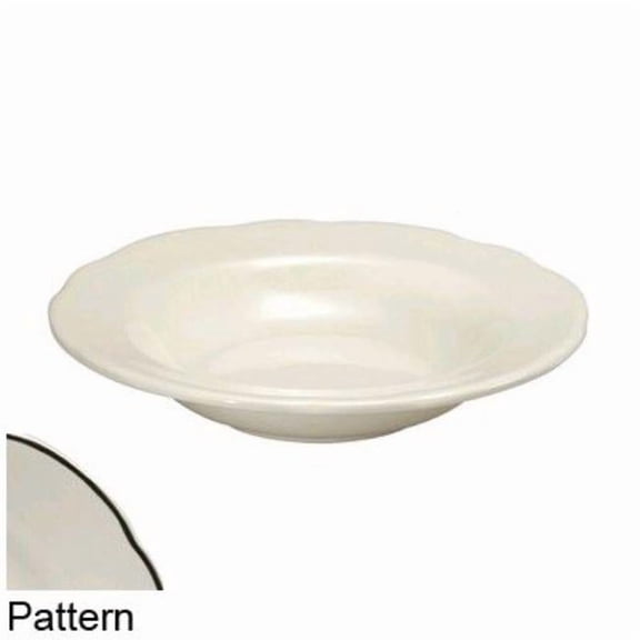 Oneida 18.5 oz Scalloped Edge Deep Soup Bowl with Manhattan Black Rim