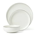 thumbnail image 1 of Oneida 24 Seven 12-Piece White with Black Rim Porcelain Tableware Set (Service for 4), 1 of 9