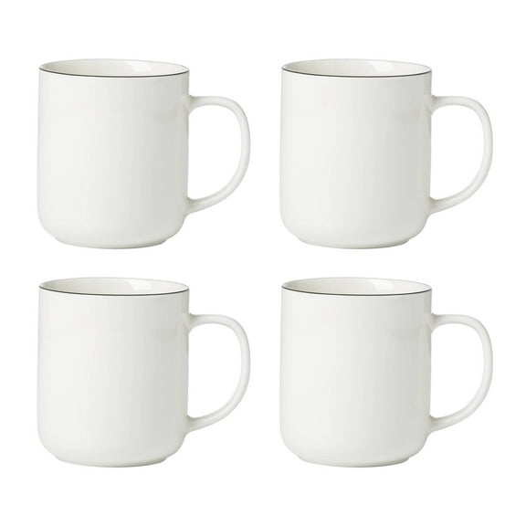 Oneida 24 Seven White 14 oz White Porcelain Mugs (Set of 4)