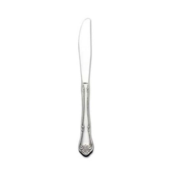 Oneida 2552KPVF 8.25 in. Smooth Flowing Scrolls Dinner Knife with Rose Bud Accent, Silver