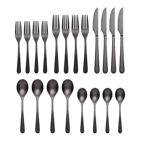 Oneida 894805 Kenbrook Black Tumbled 20 Piece Everyday Flatware Set, Service For 4