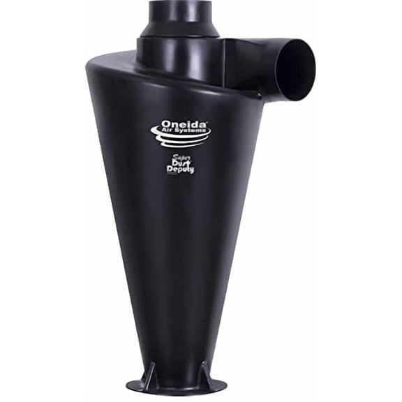 Oneida Air Systems Super Dust Deputy XL 6 Inch Lightweight DIY Cyclone Attachment for 3 to 5HP Single Stage Dust Collector, Accessory Only, Black