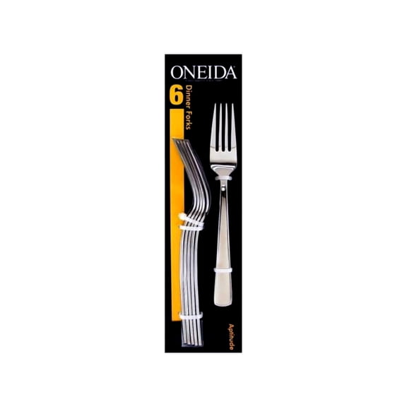 Oneida Aptitude Everyday Flatware Dinner Forks, Set of 6, 18/0 Stainless Steel, Silverware Set