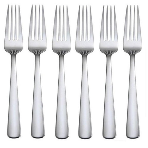 Oneida Aptitude Everyday Flatware Salad Forks, Set of 6, 18/0 Stainless Steel, Silverware Set