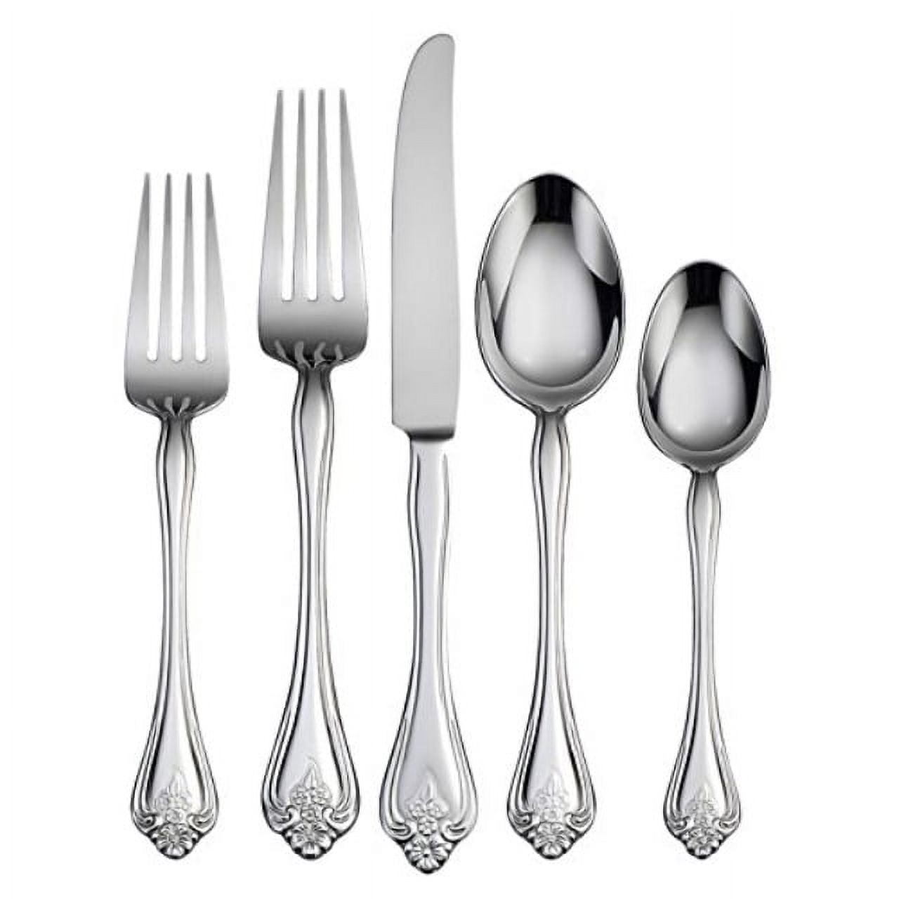 Oneida Boutonniere 45-Piece Silverware Flatware Set, Service for 8