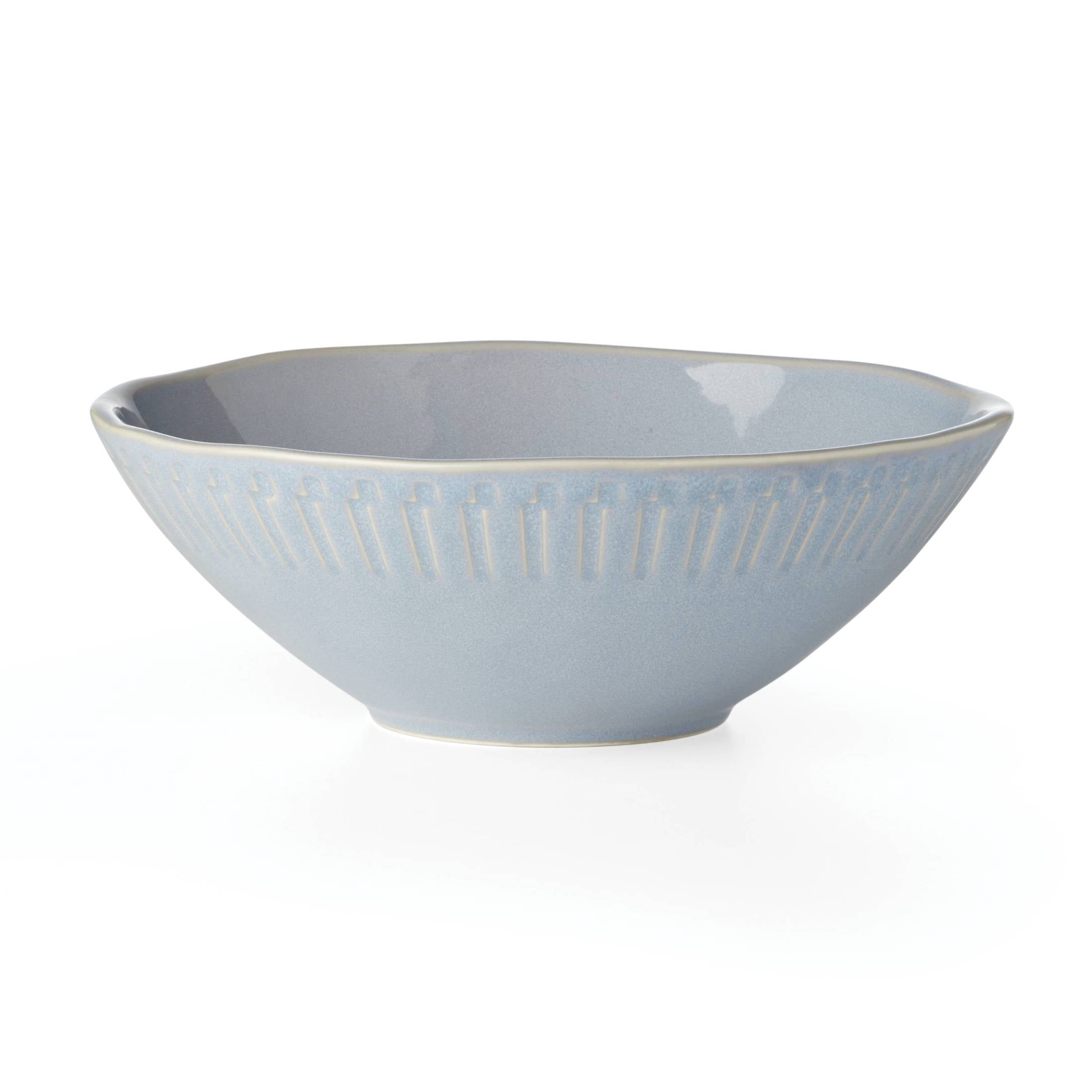 Oneida Entertain 365 48 oz Blue Stoneware Serving Bowl for Kitchen Oneida Entertain 365 48 oz Blue Stoneware Serving Bowl for Kitchen