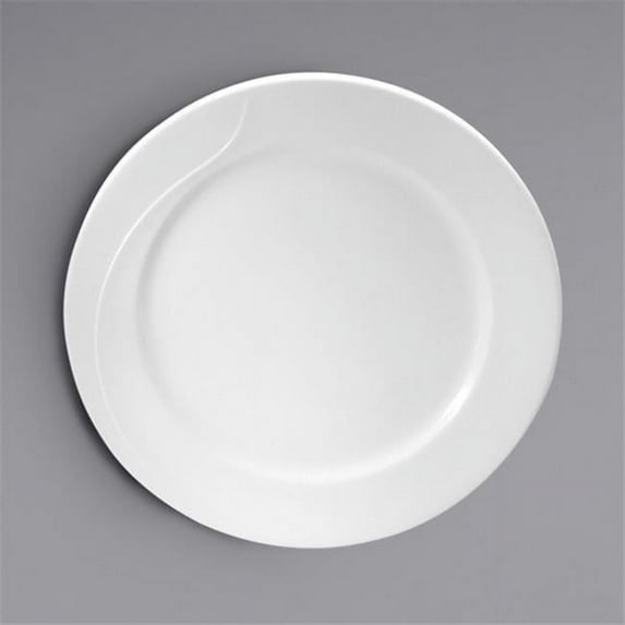 Oneida F1100000149 10.25 in. Eclipse Embossed Bone China Mid Rim Plate