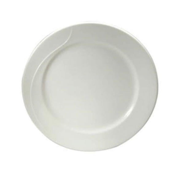 Oneida F1100000157 11.25 in. Eclipse Embossed Bone China Mid Rim Plate