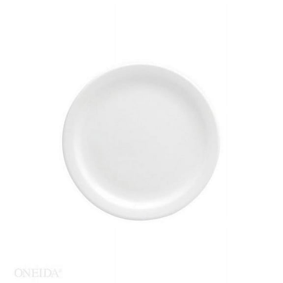 Oneida F8000000118 6.37 in. Bright White Ware Narrow Rim Porcelain Plate