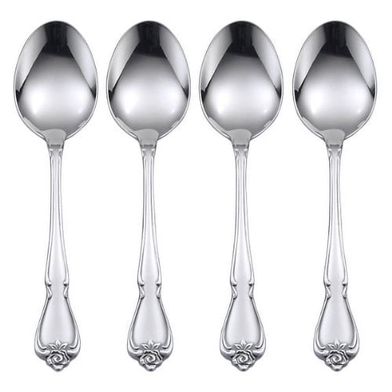 Oneida Flatware True Rose Dinner Spoons Set Of 4