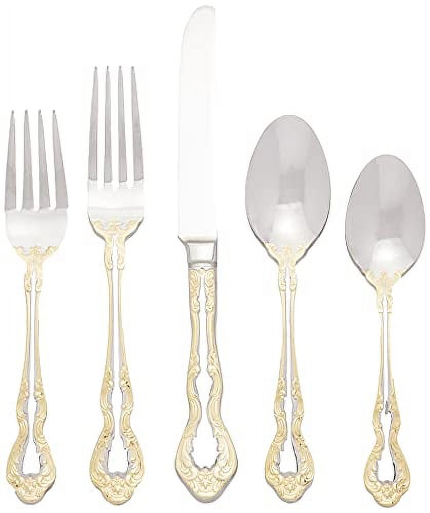 Oneida Golden Mandolina 45 Piece Fine Flatware Set, Service for 8 , 18/