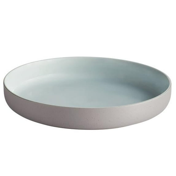 Oneida HO1802026BL 10 in. Speckle Raised Rim Porcelain Deep Plate, Blue & Gray