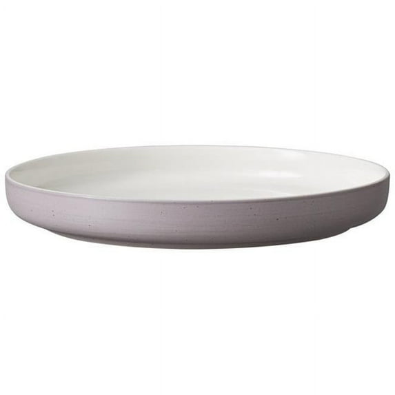 Oneida HO1802026WH 10 in. Speckle Raised Rim Porcelain Deep Plate, White & Gray