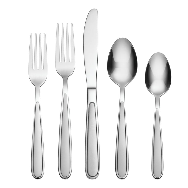 Oneida Jordan 20-Piece Flatware Set, Two-Toned Modern Design, High