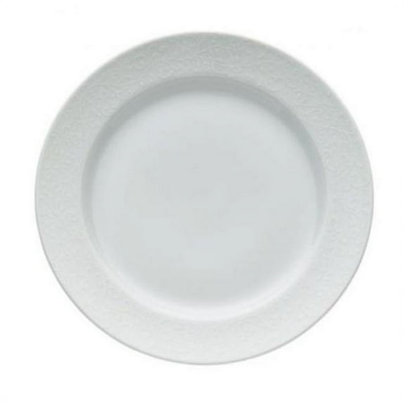 Oneida L5803050140 9.25 in. Round Wide Rim Paisley Design Plate, White