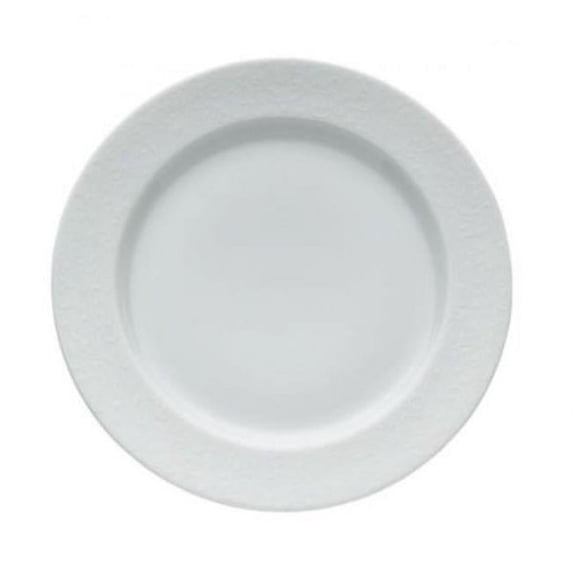 Oneida L5803050152 10.75 in. Round Wide Rim Paisley Design Plate, White