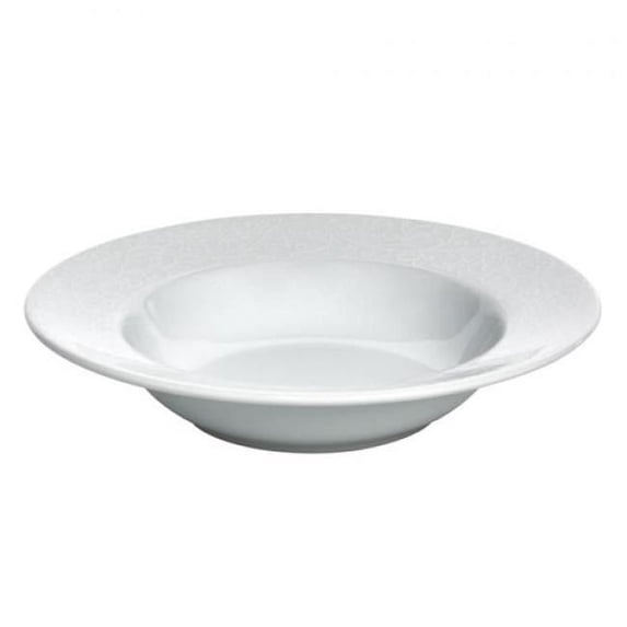 Oneida L5803050740 8.75 in. Round Wide Rim Paisley Design Soup Bowl, White