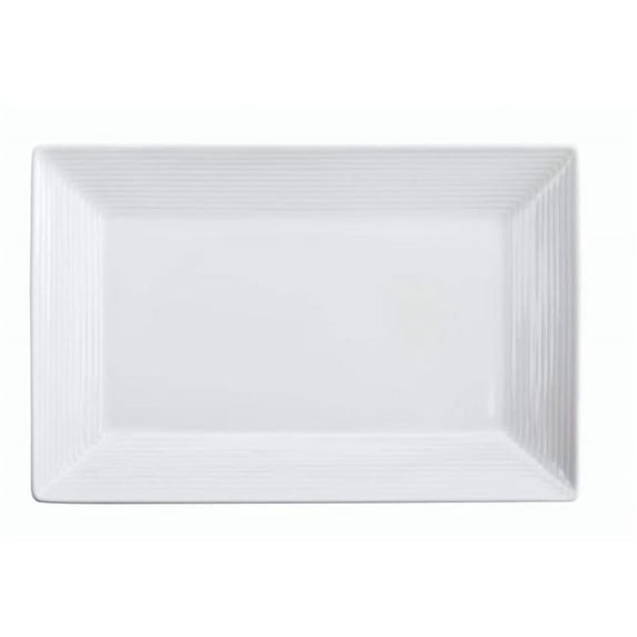 Oneida L6600000350R 10.375 in. Lines Porcelain Rectangular Plate