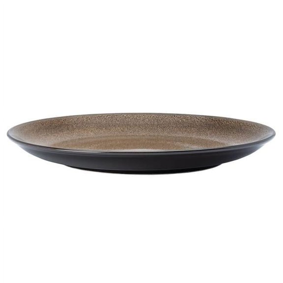 Oneida L6753059119 6.5 in. Rustic Chestnut Porcelain Round Coupe Plate Brown