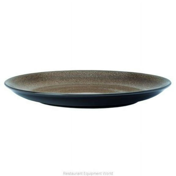 Oneida L6753059123 7 in. Rustic Chestnut Porcelain Round Coupe Plate Brown