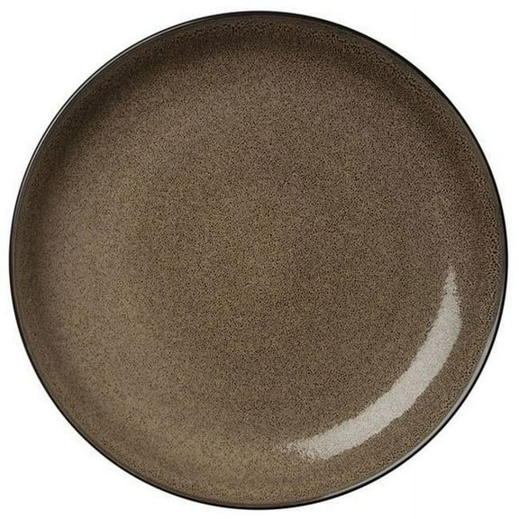 Oneida L6753059151 10.5 in. Rustic Chestnut Porcelain Round Coupe Plate Brown