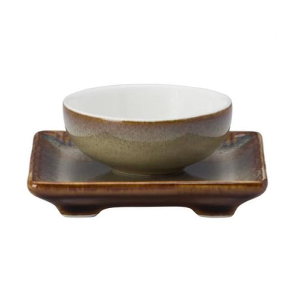 Oneida L6753066503 3 in. Rectangular Porcelain Chinese Saucer, Rustic