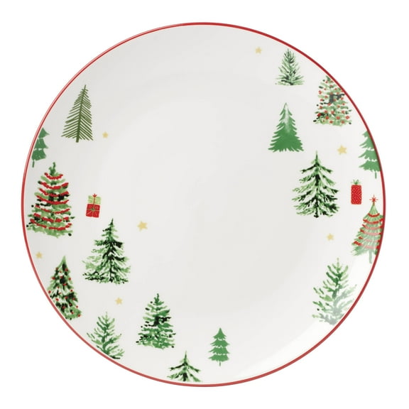 Oneida Merry & Bright Porcelain Dinner Plates, Set of 4