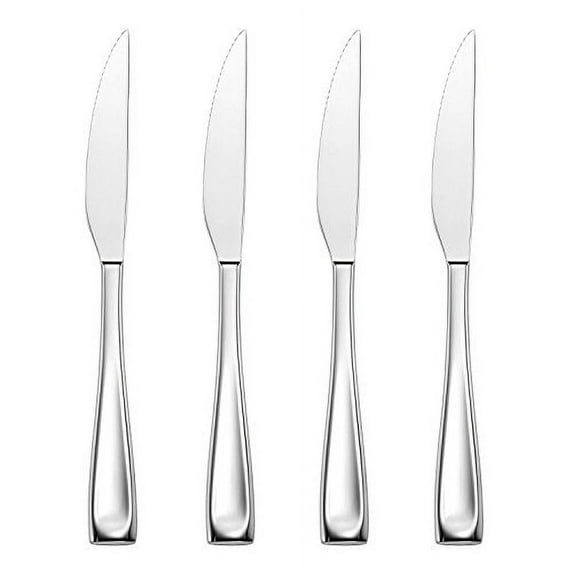 Oneida Moda Fine Flatware Steak Knives, Set of 4, 18/10 Stainless Steel, Silver