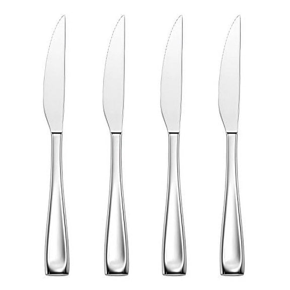 Oneida Moda Fine Flatware Steak Knives, Set of 4, 18/10 Stainless Steel, Silver