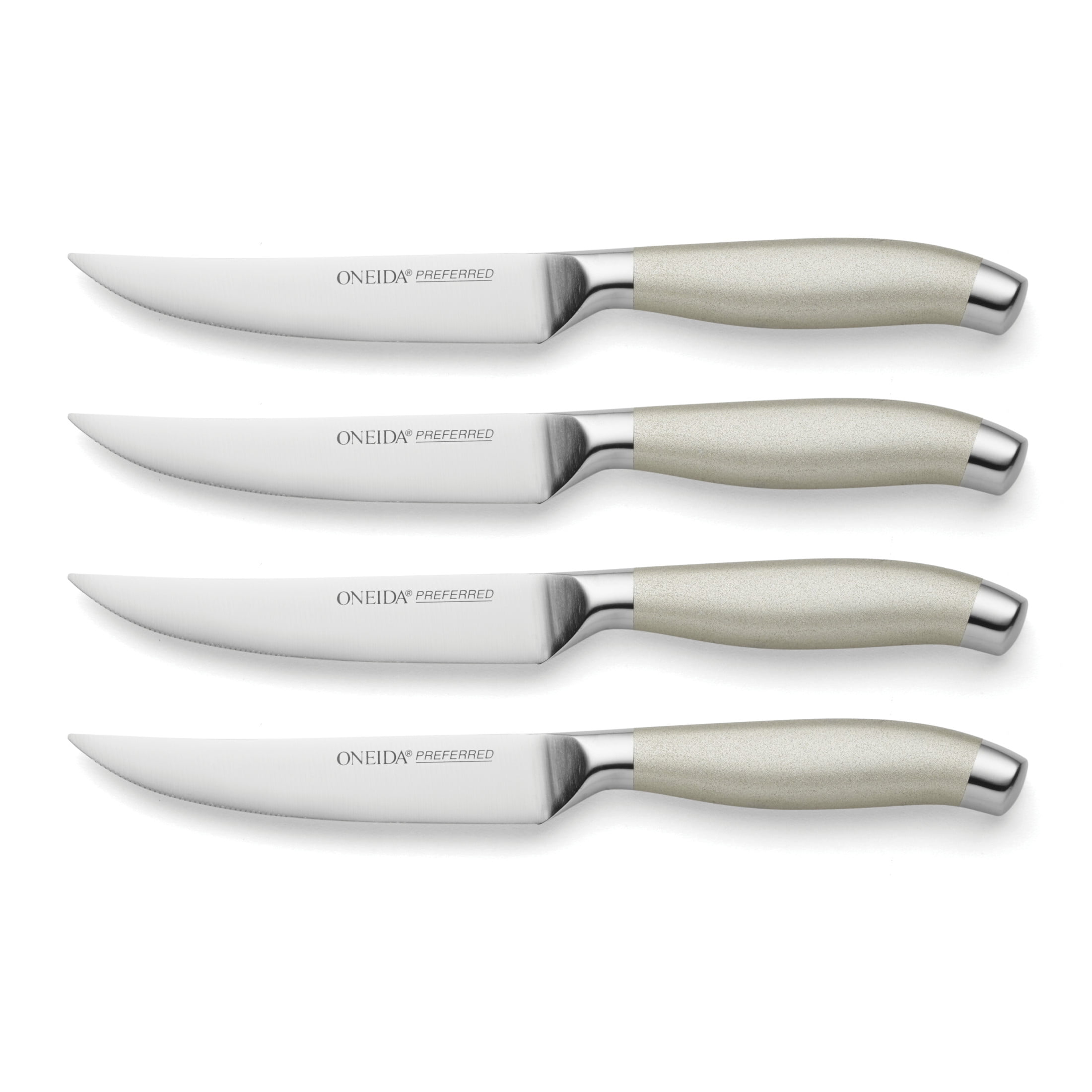 Oneida Preferred Series 4-Piece Stainless Steel Steak Knife Set, Silver