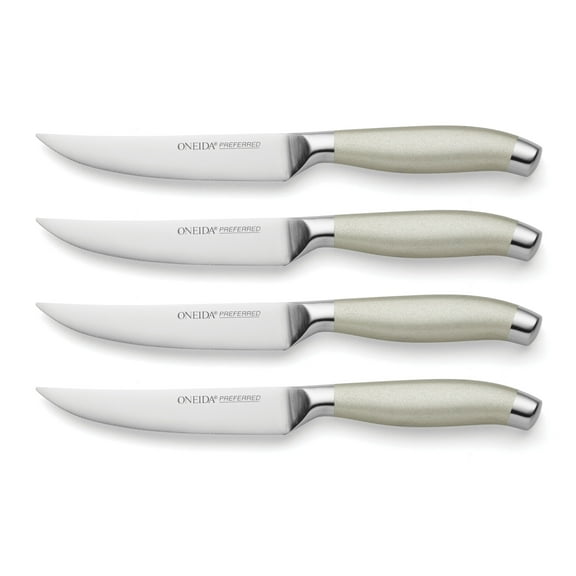Oneida Preferred Series 4-Piece Stainless Steel Steak Knife Set, Silver