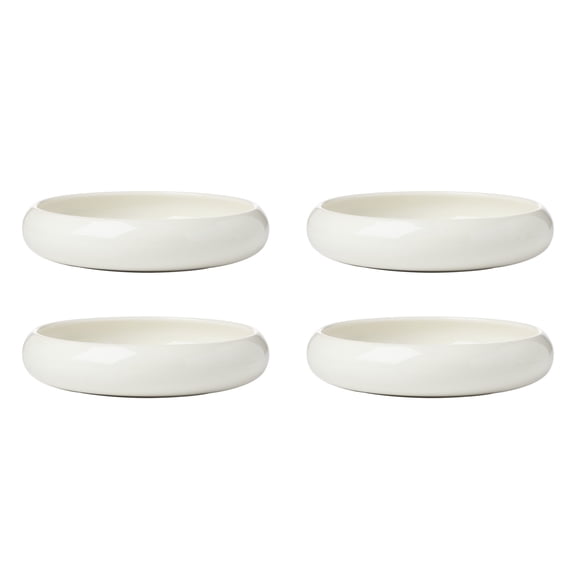 Oneida Quirk 30 Oz Round White Dishwasher Safe Porcelain Pasta Bowls (4 Count)