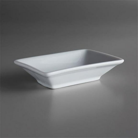 Oneida R4020000982 4 in. Fusion Bright White Porcelain Rectangular Serving Dish