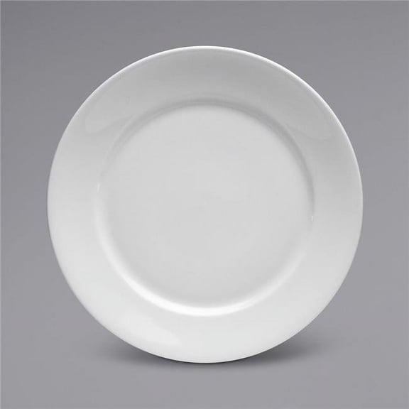 Oneida R4650000139 9.5 in. Queensbury Round Bright White Wide Rim Porcelain Plate