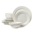 thumbnail image 1 of Oneida Ridge White 12-Piece Stoneware Tableware Set (Service for 4), 1 of 14