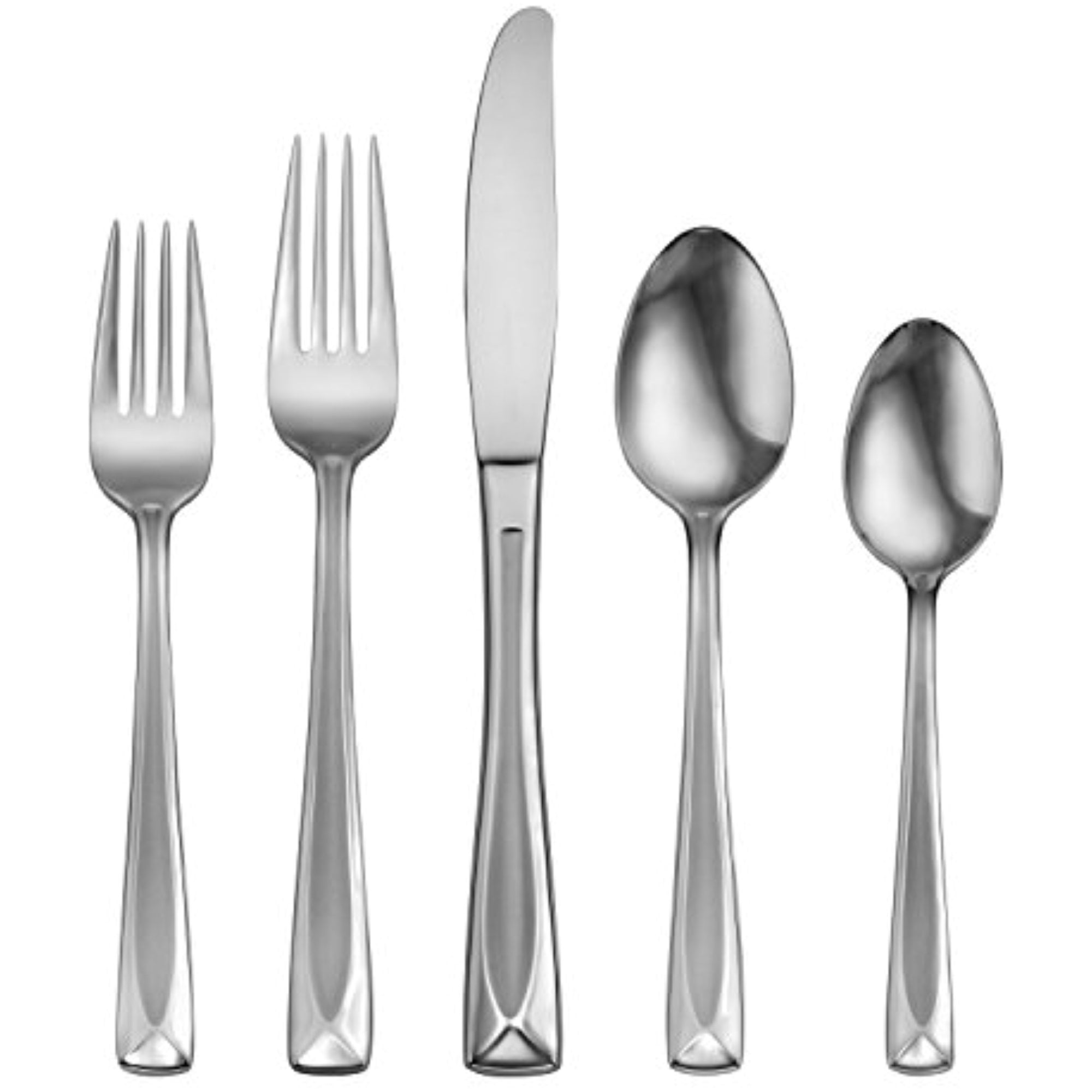 Oneida Satin Lincoln 45 Piece Everyday Flatware Set, Service for 8 , 18/0 Stainless Steel