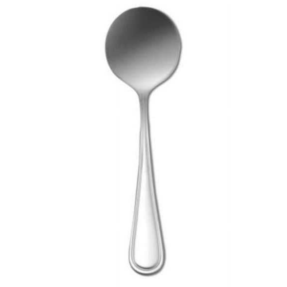 1880 Hospitality T015SBLF New Rim S/S Bouillon Spoon - Dozen