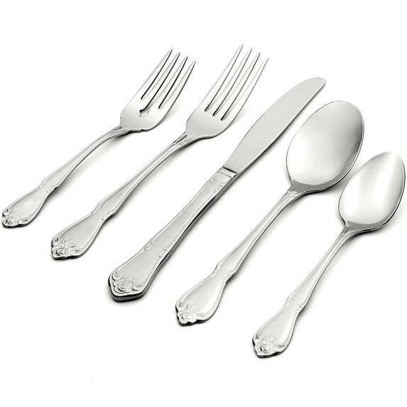 Oneida True Rose Stainless Steel 45pc. Flatware Set (Service for Eight)