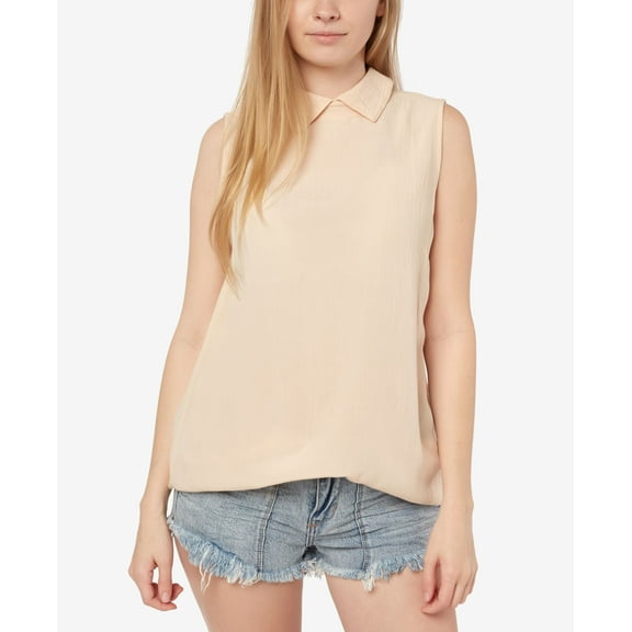 Oneill Juniors Ashore Collared Keyhole Top Appleblossom X-Small