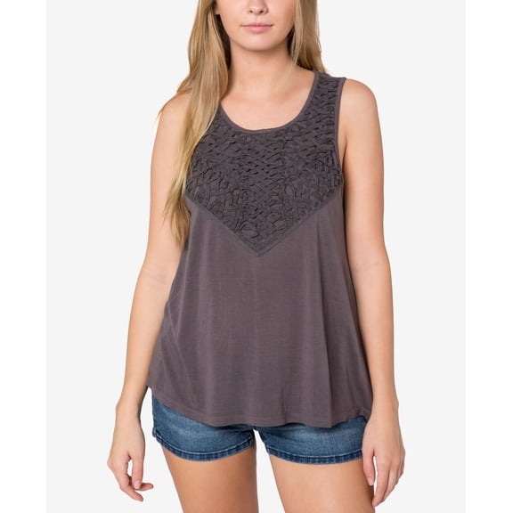 Oneill Juniors Lawson Soutache Trim Tank Top Pavement XL