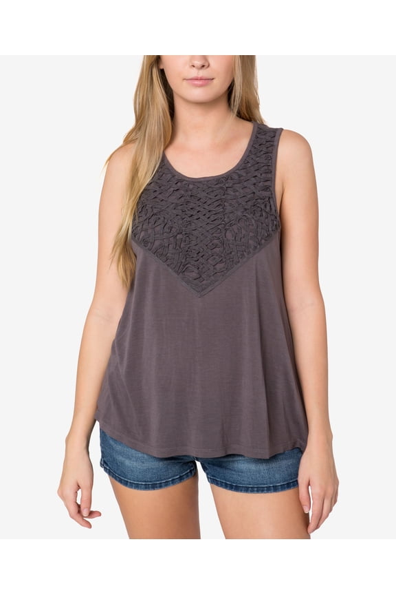 Oneill Juniors Lawson Soutache Trim Tank Top Pavement XL