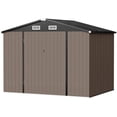 thumbnail image 1 of Sunmthink Outdoor Storage Shed, 6.3x4.2 FT, Metal Storage Shed with Door & Lock, Steel Utility Tool Shed for Backyard Garden Patio Lawn, Brown, 1 of 7