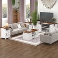 thumbnail image 1 of Oneinmil 4-Piece Modern Farmhouse Furniture Set, Rustic Brown TV Stand for TVs up to 65-Inch, Two End Table with Charging Stake and USB Port, Farmhouse Coffee Table for Living Room, Family Room, 1 of 9