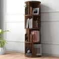 thumbnail image 1 of Easoger 4 Tier Rotating Bookshelf, 360° Rotating Wood Floor Standing Bookcase, Freestanding Storage Shelf, Swivel Bookshelf Display Rack, Brown, 1 of 8