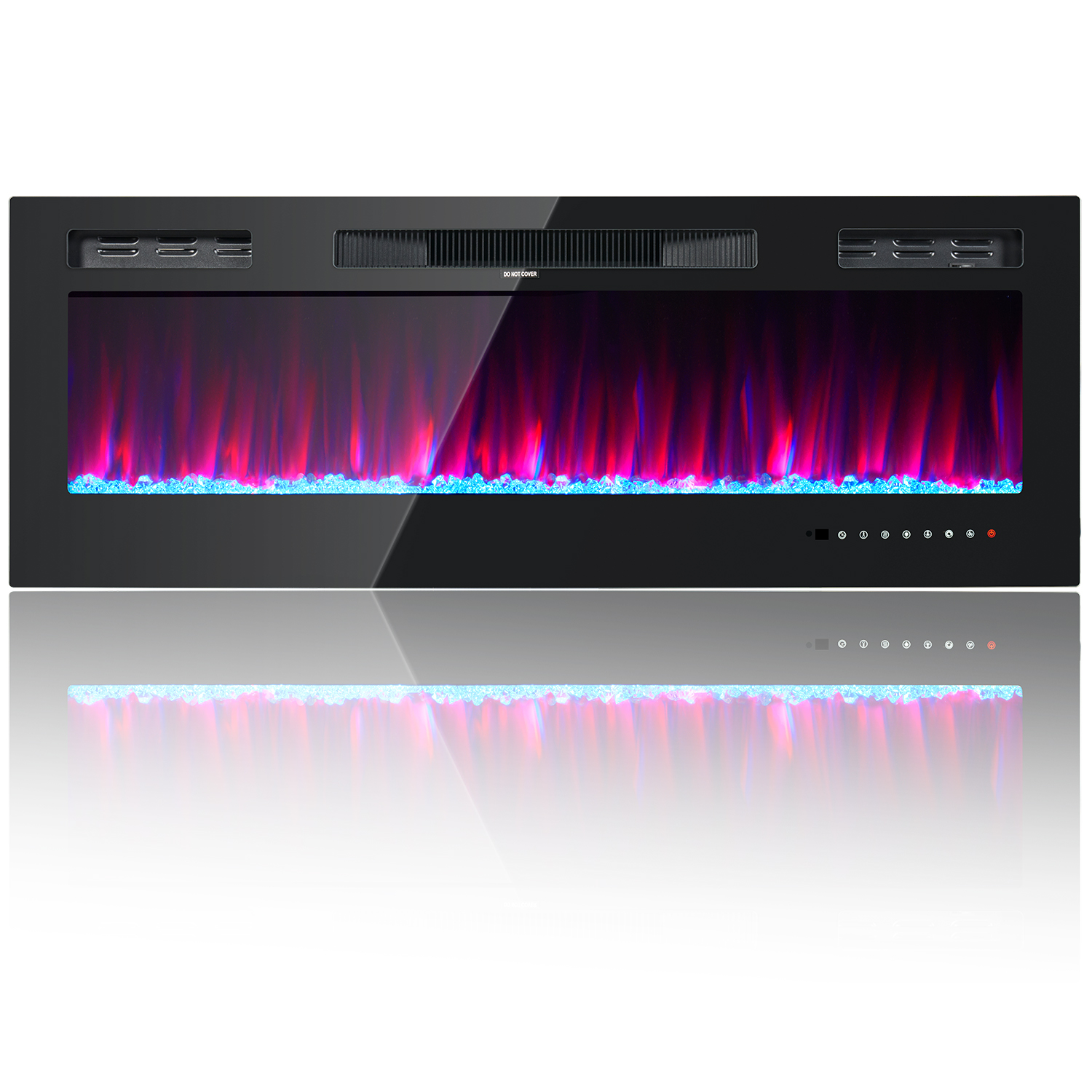 Electric Fireplace 42 Inch Faux Fireplace with Flame Recessed