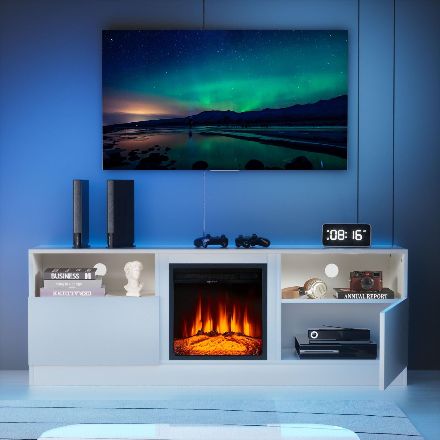 Oneinmil 65 Fireplace TV Stand for TVs up to 75